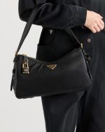 Prada Aimée Large Re-Nylon and Leather Shoulder Bag With Padlock - Image 7